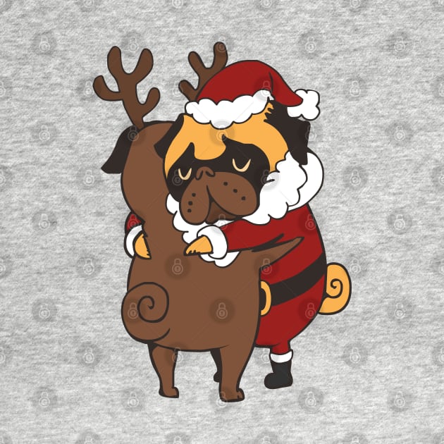 Pug Hugs Christmas by huebucket